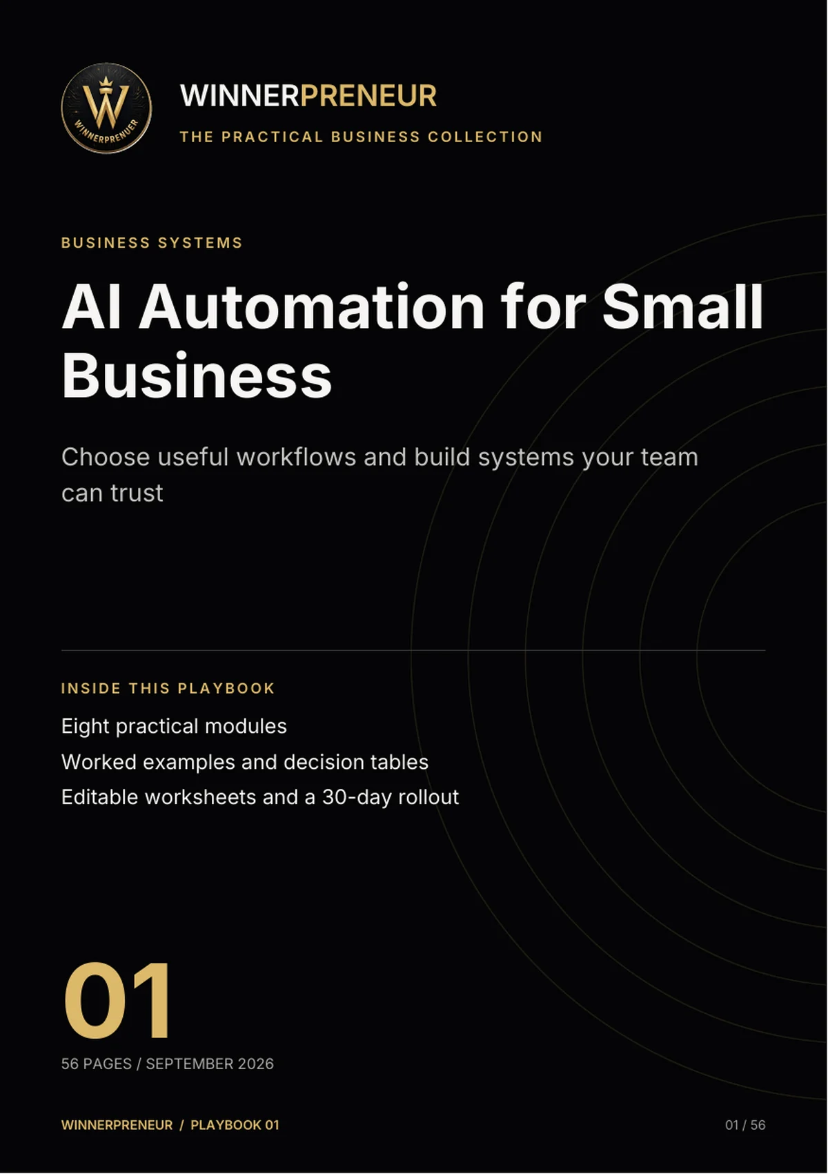 AI Automation for Small Business - Winnerpreneur illustrated playbook cover
