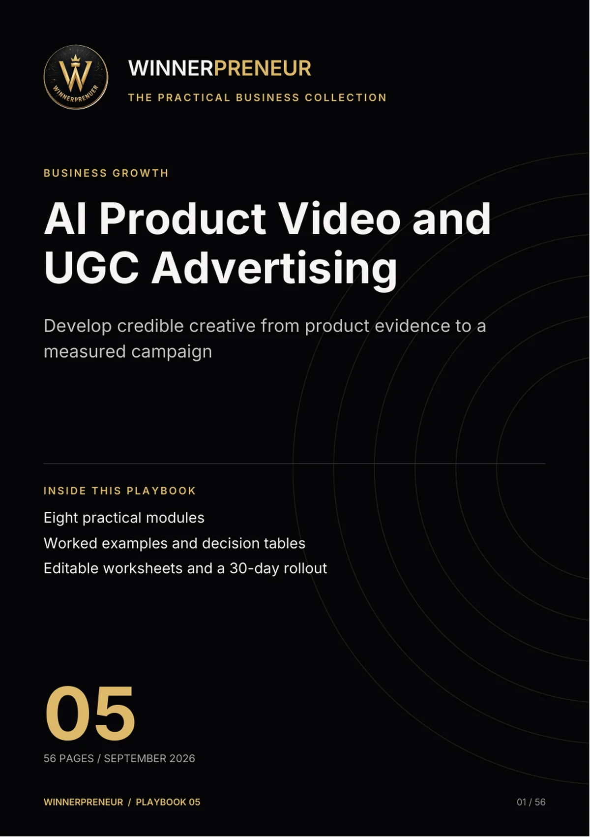 AI Product Video and UGC Advertising - Winnerpreneur illustrated playbook cover