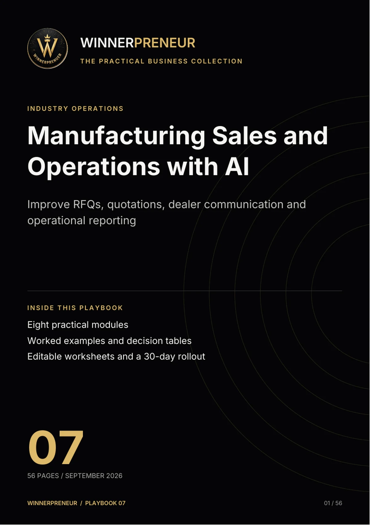 Manufacturing Sales and Operations with AI - Winnerpreneur illustrated playbook cover