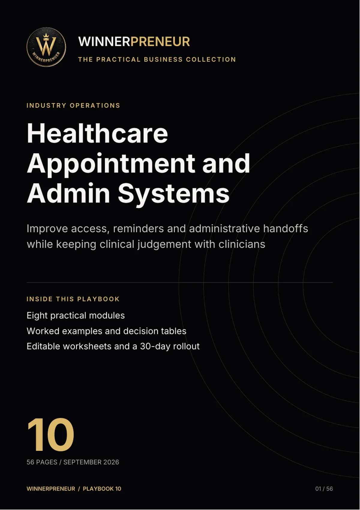 Healthcare Appointment and Admin Systems - Winnerpreneur illustrated playbook cover