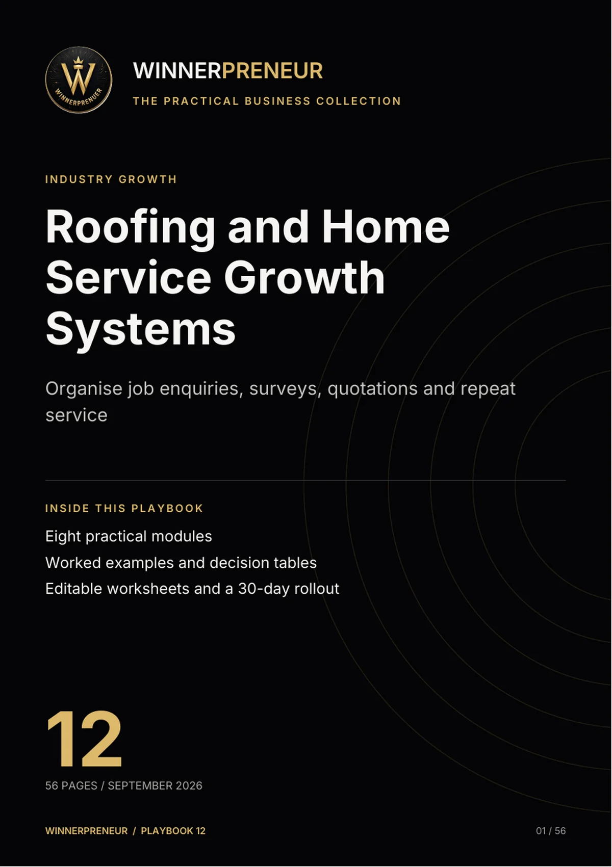 Roofing and Home Service Growth Systems - Winnerpreneur illustrated playbook cover