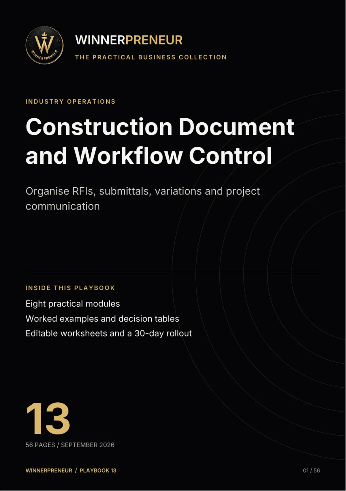 Construction Document and Workflow Control - Winnerpreneur illustrated playbook cover