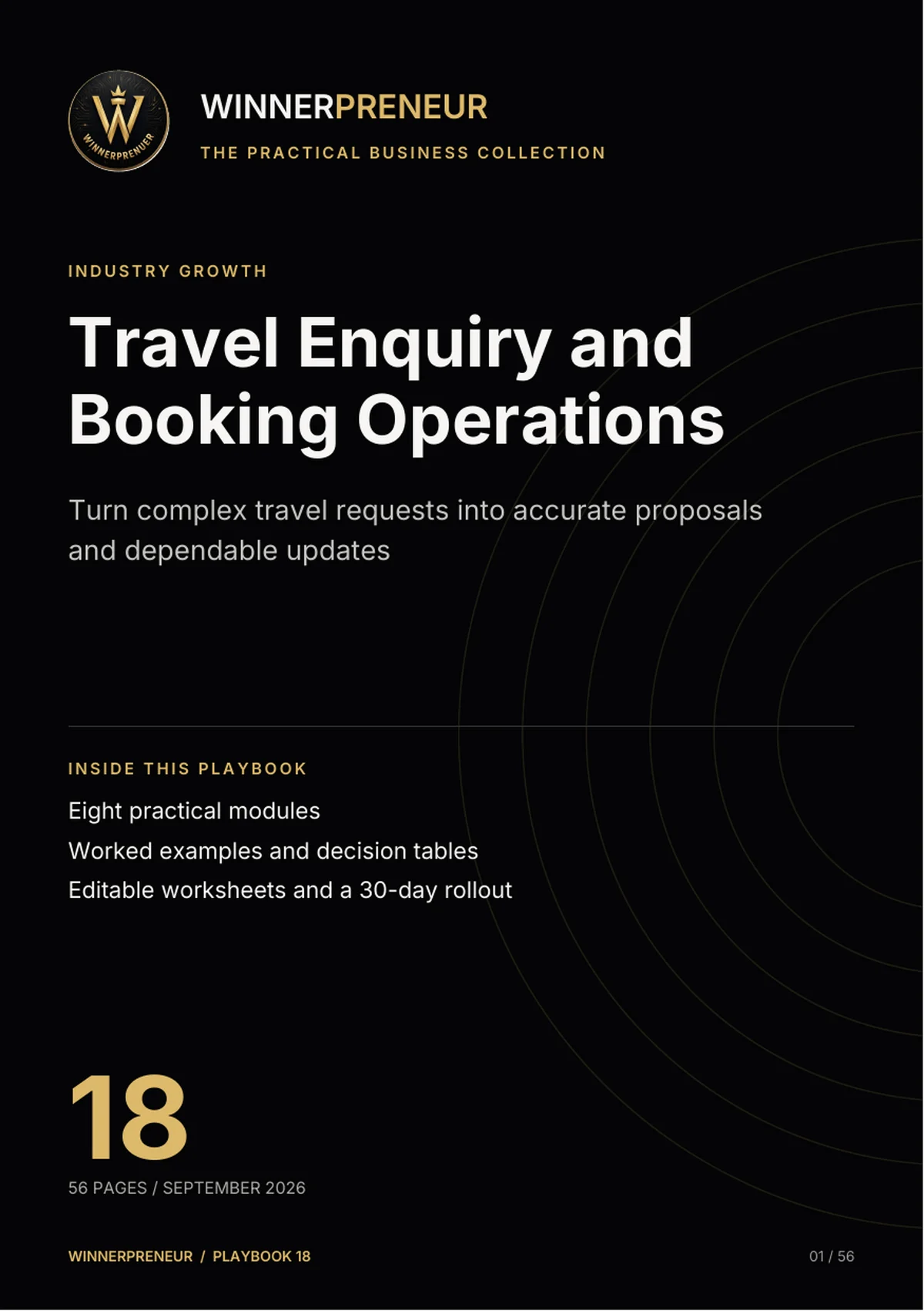 Travel Enquiry and Booking Operations - Winnerpreneur illustrated playbook cover