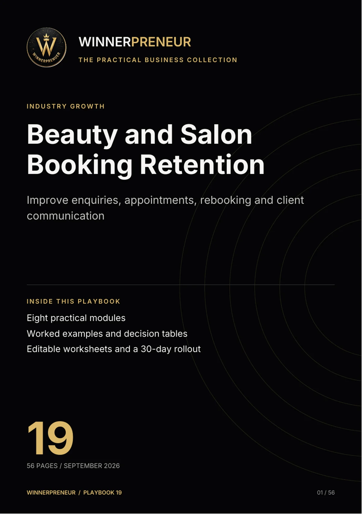 Beauty and Salon Booking Retention - Winnerpreneur illustrated playbook cover